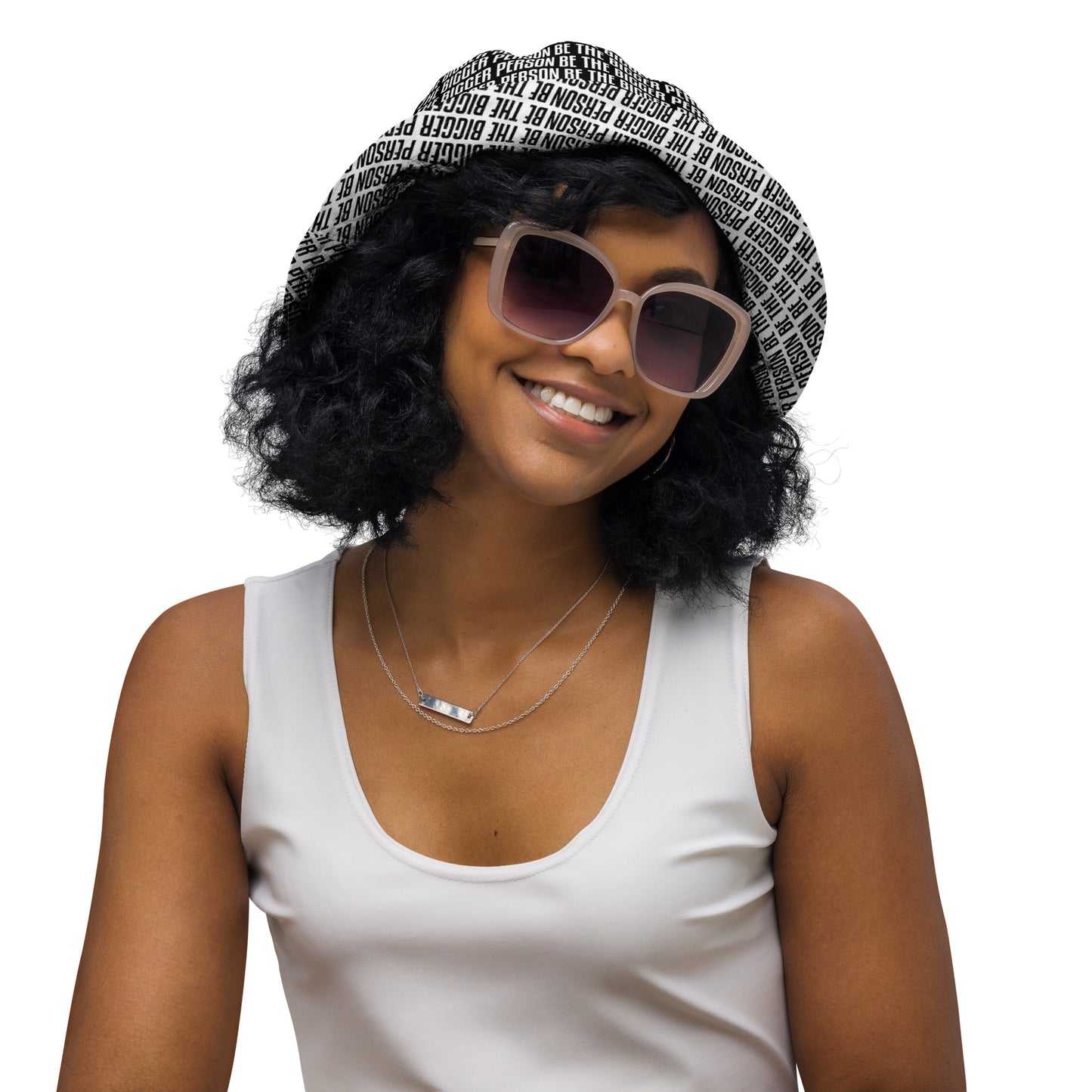 LOCKED UP - Reversible Bucket Hat (white/black)