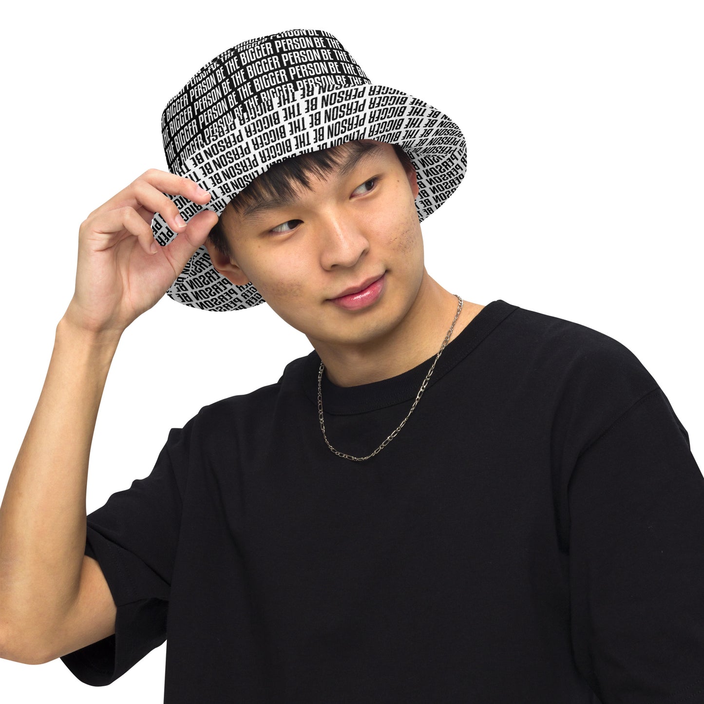 LOCKED UP - Reversible Bucket Hat (white/black)