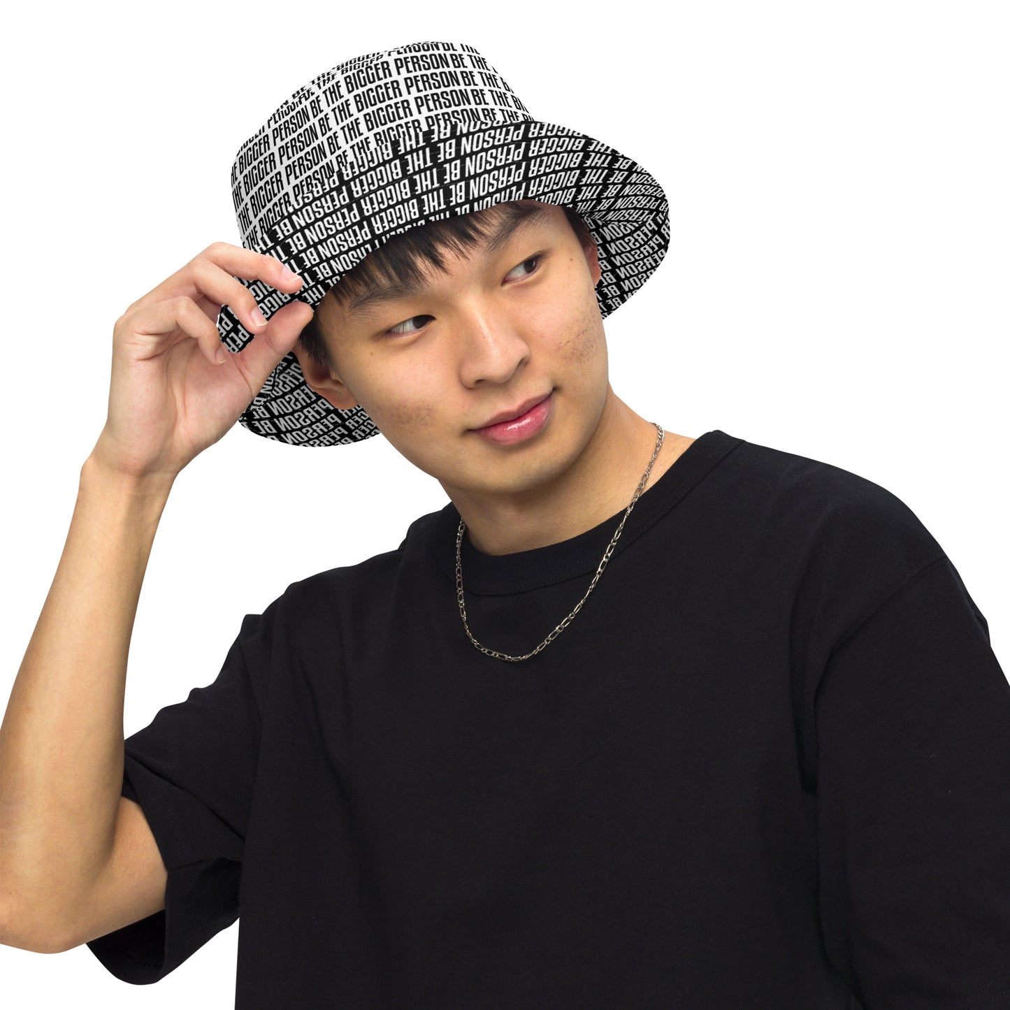 LOCKED UP - Reversible Bucket Hat (white/black)
