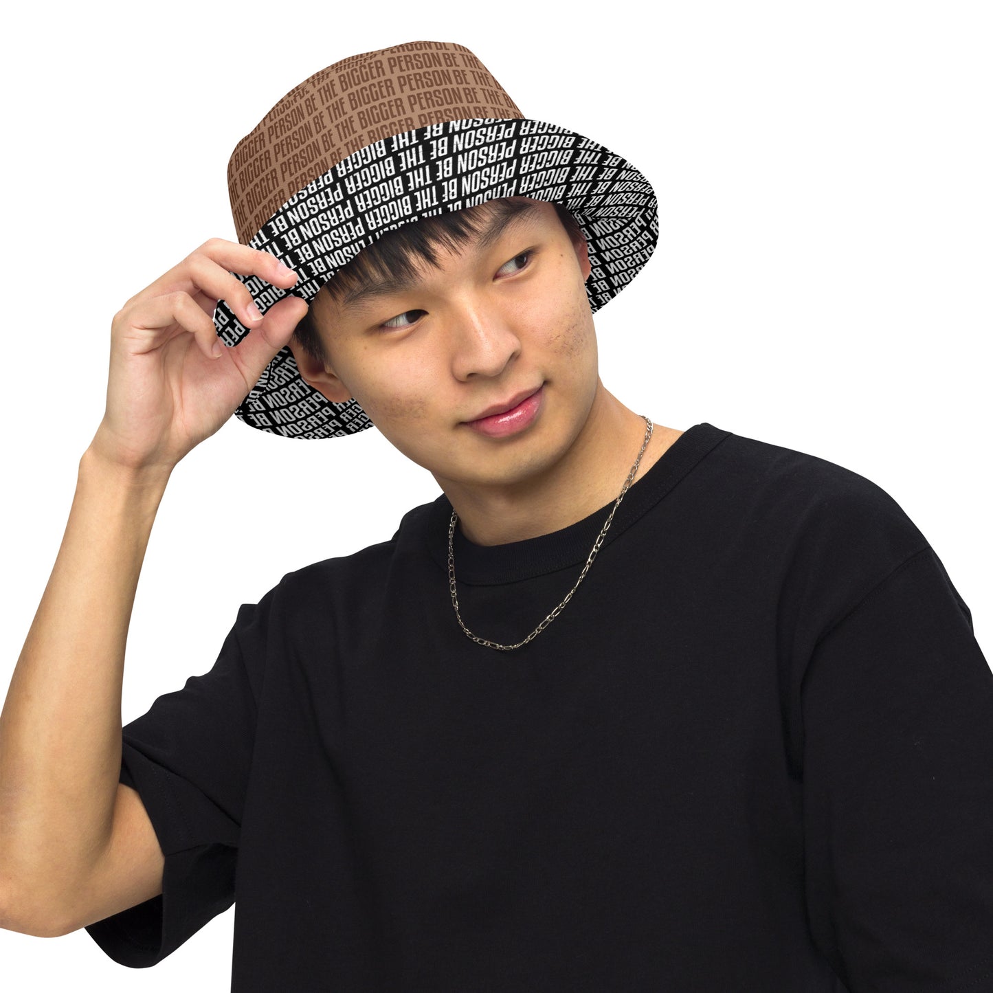 BROWN NOSER - Reversible Bucket Hat (brown/black)