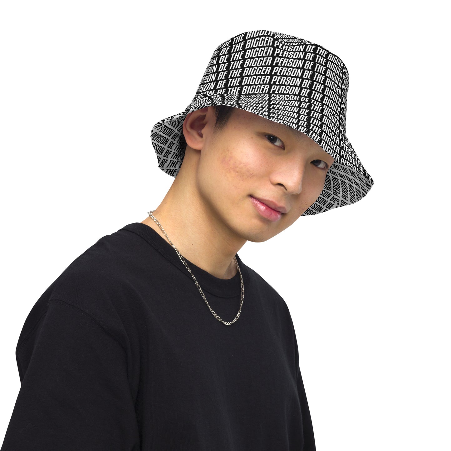 LOCKED UP - Reversible Bucket Hat (white/black)