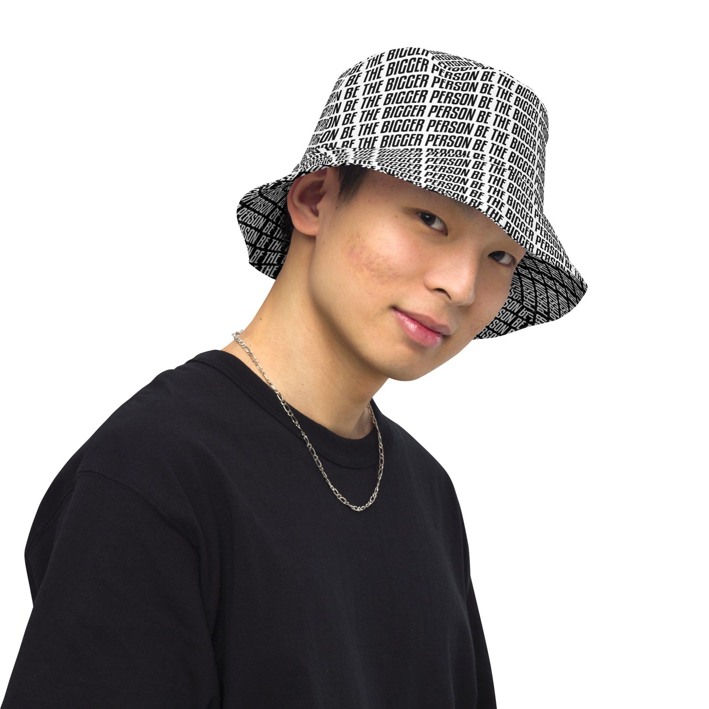 LOCKED UP - Reversible Bucket Hat (white/black)