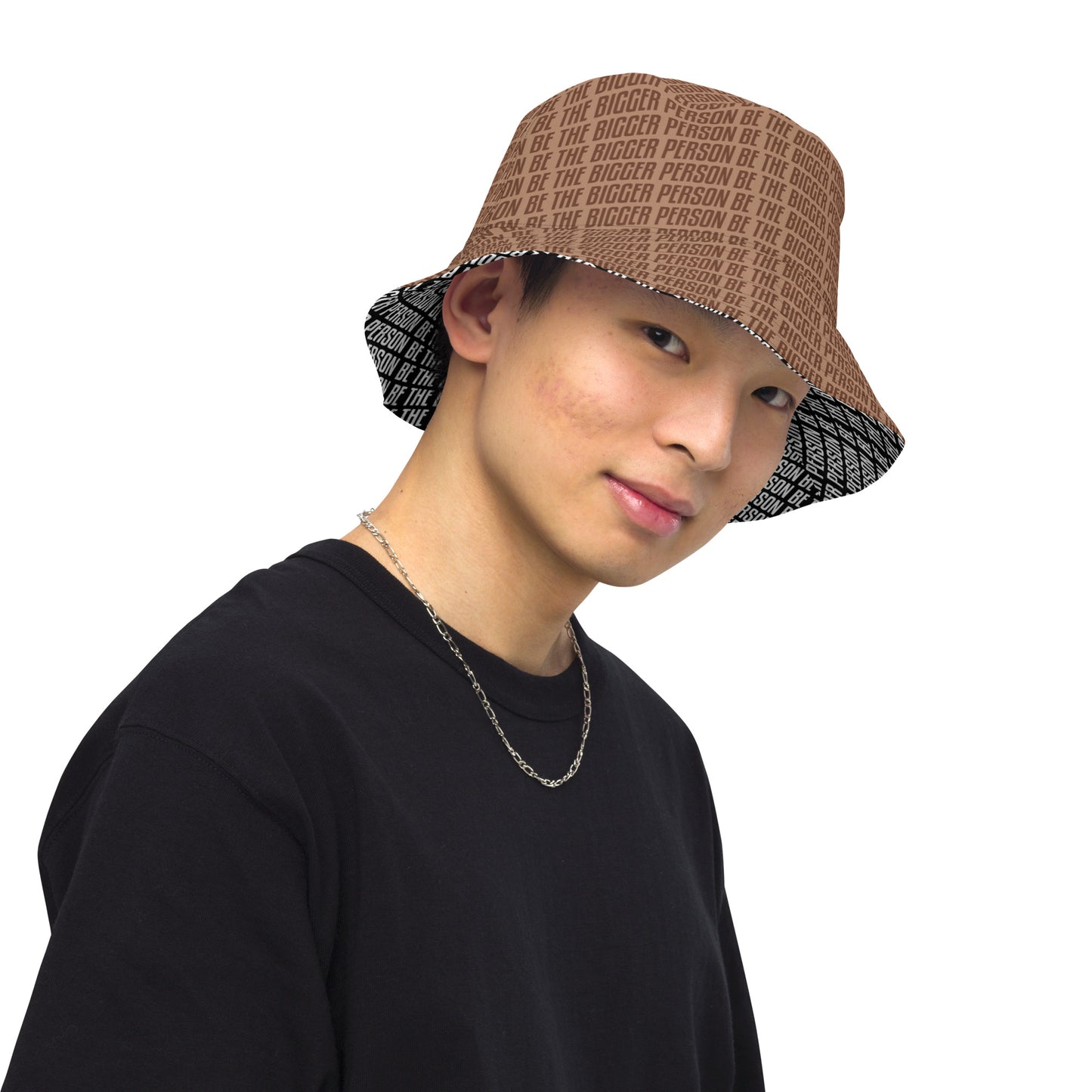 BROWN NOSER - Reversible Bucket Hat (brown/black)