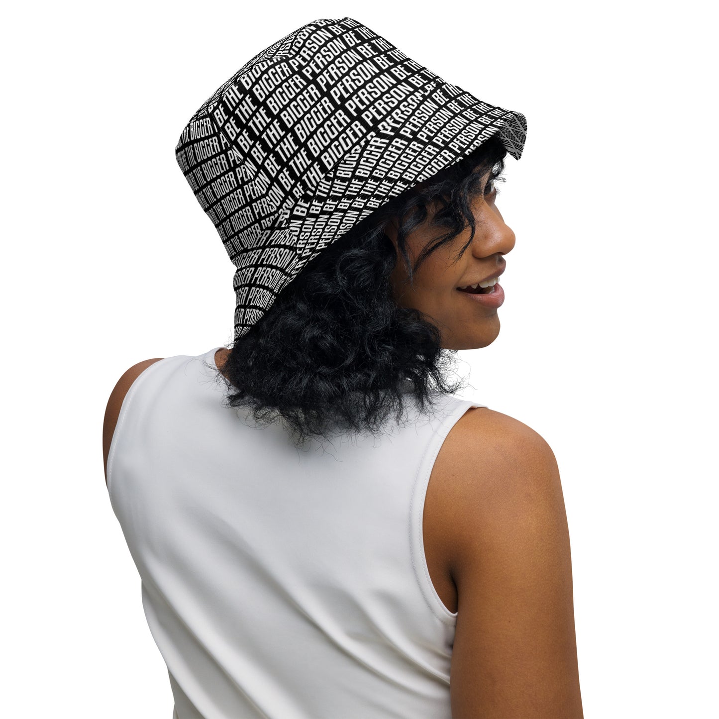 LOCKED UP - Reversible Bucket Hat (white/black)