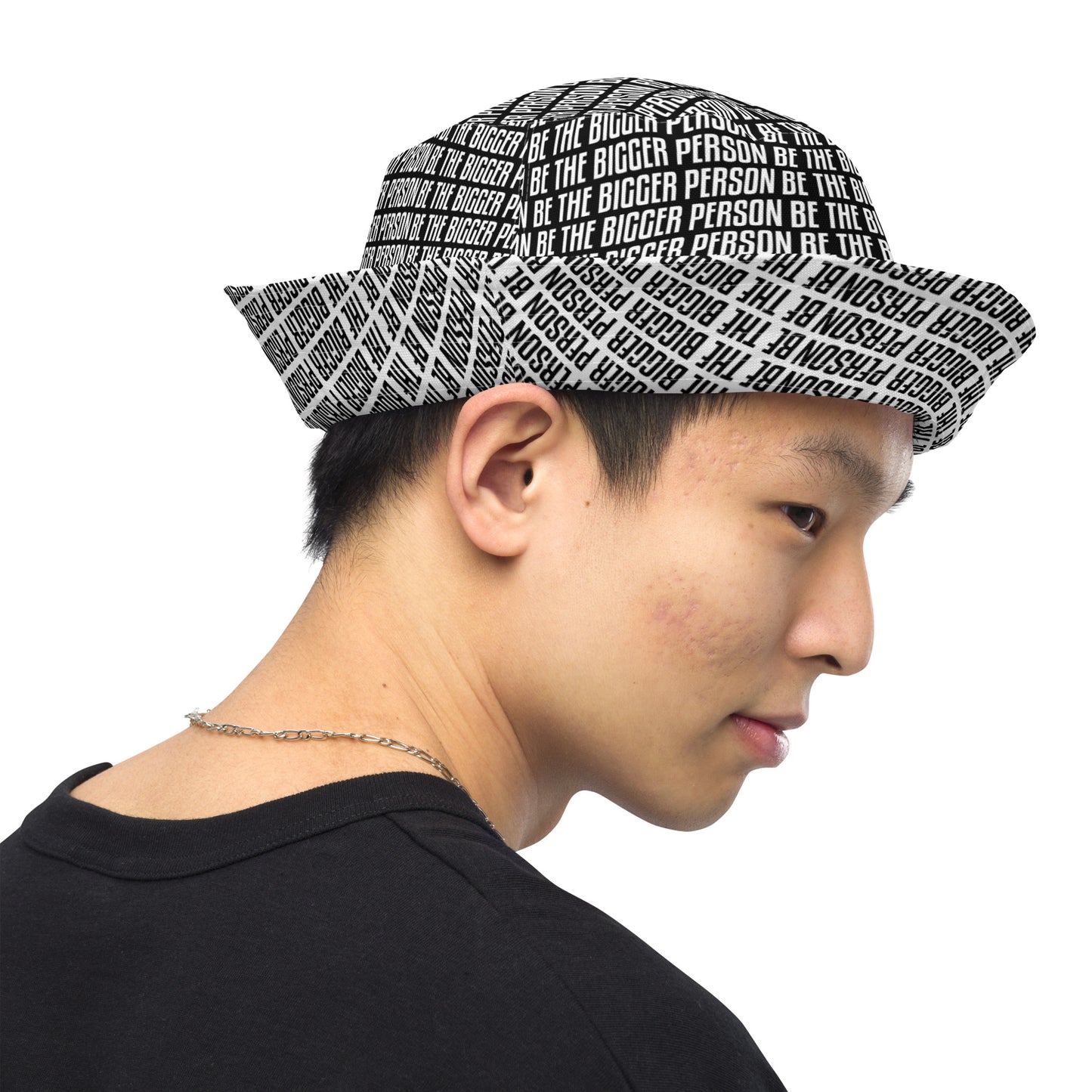 LOCKED UP - Reversible Bucket Hat (white/black)