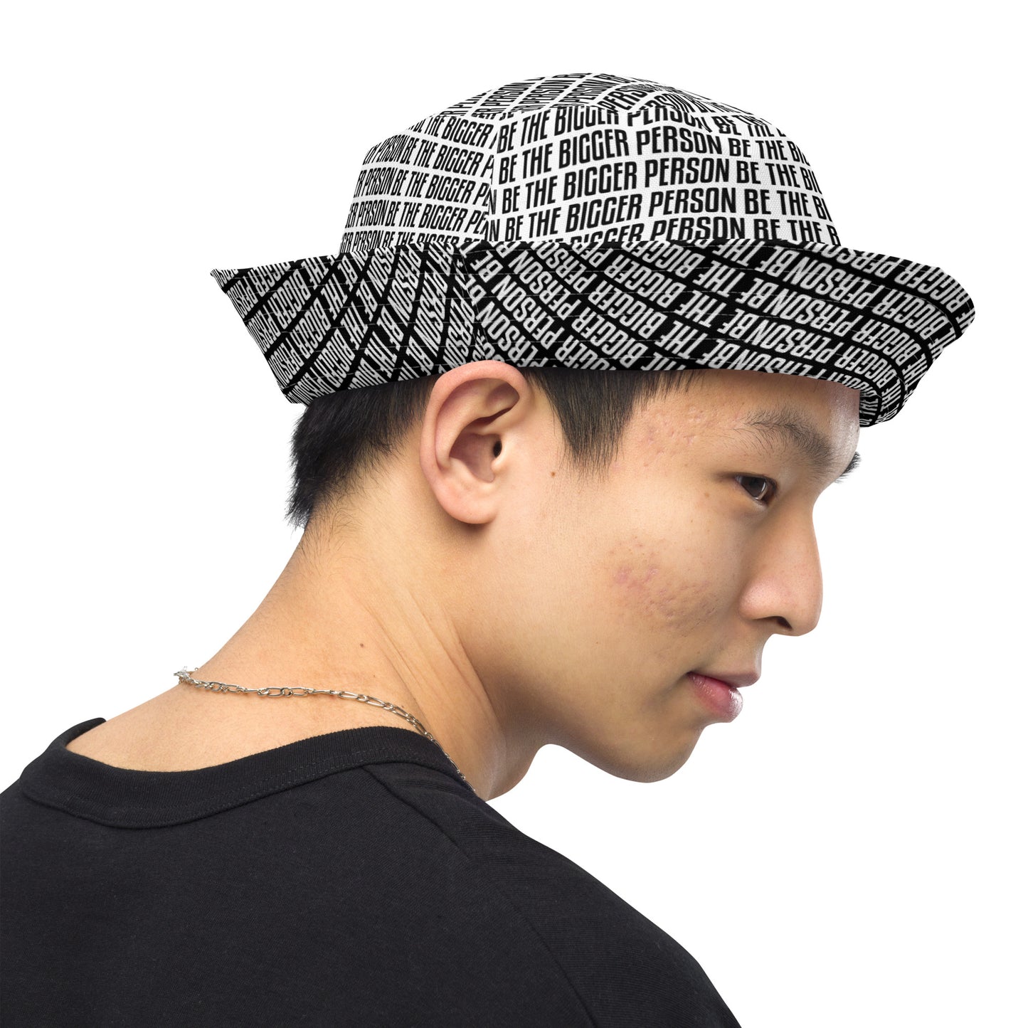 LOCKED UP - Reversible Bucket Hat (white/black)