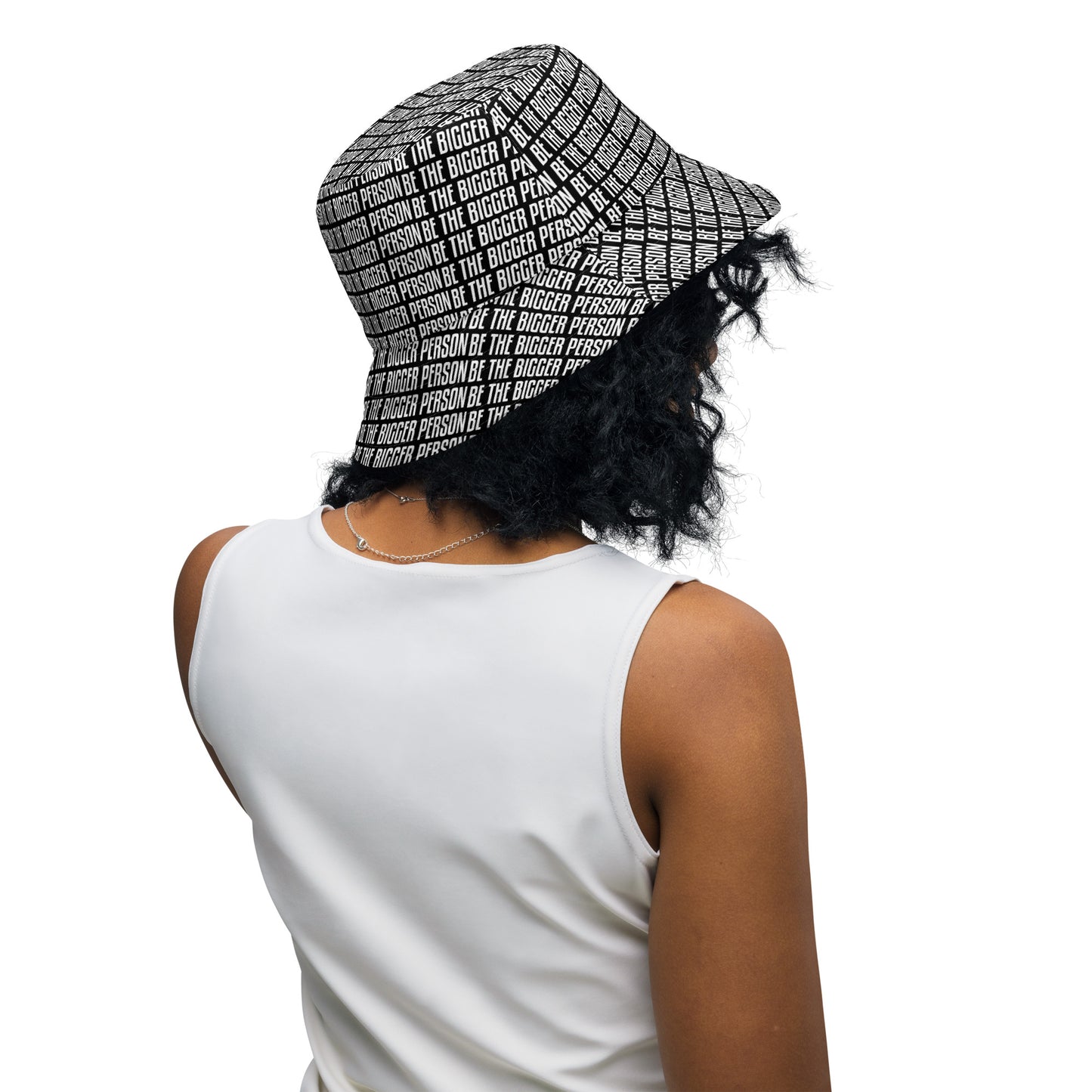 LOCKED UP - Reversible Bucket Hat (white/black)